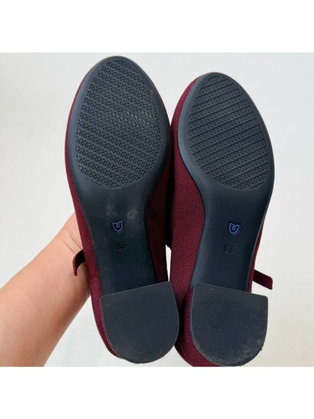 Rothy's The Mary Jane Block Heel Knit Pumps Wine Red Women's 8.5 - Picture 6 of 10